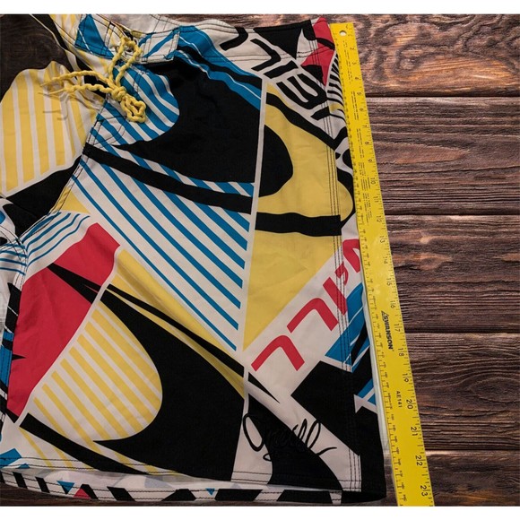 O’neill Men Surfing Swim Board Water Shorts Multicolor Colorful Pockets Size 38 - Picture 7 of 8